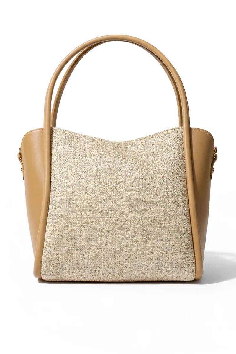 Fawn Mixed-Material Shoulder Bag