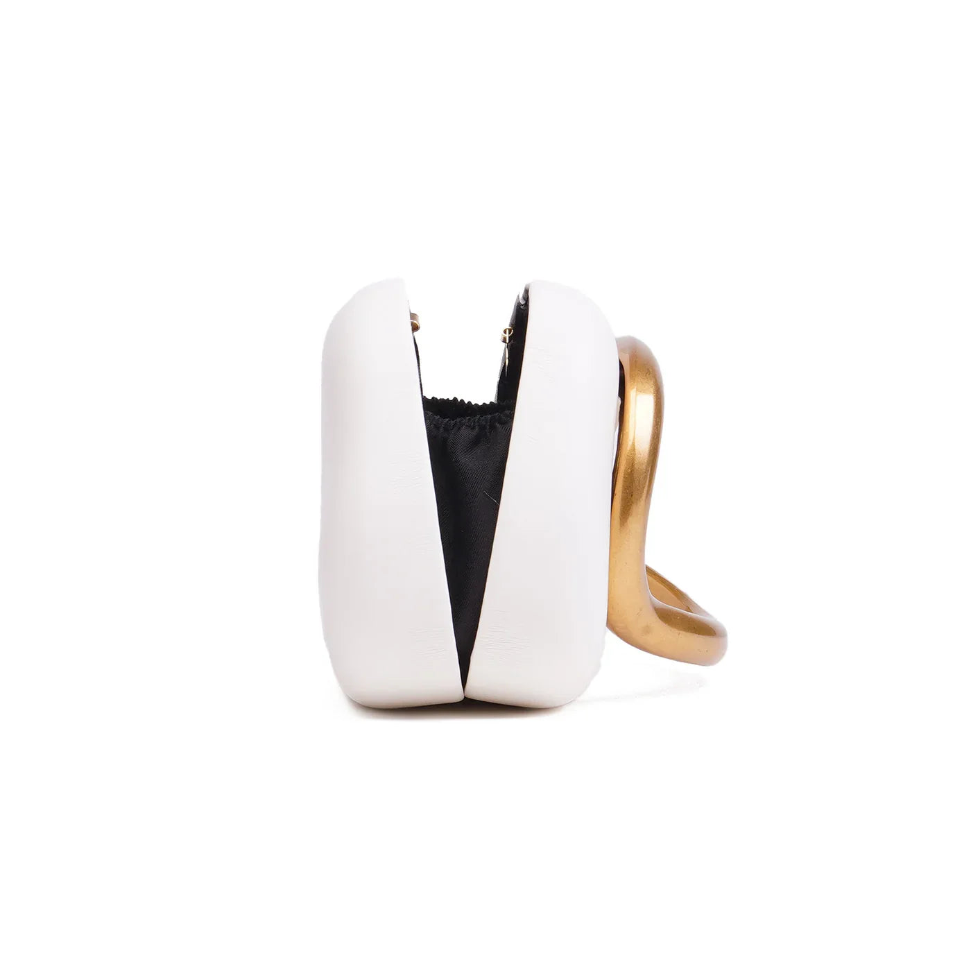 White Structured Clutch with Accent