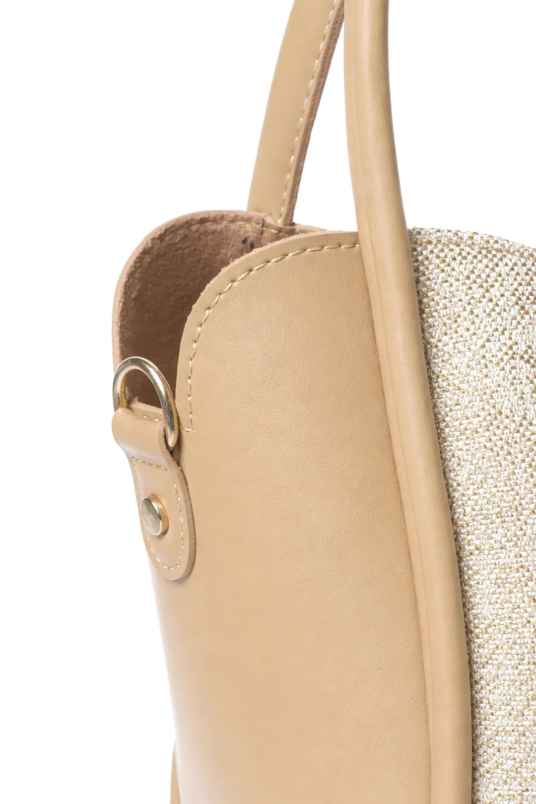 Fawn Mixed-Material Shoulder Bag